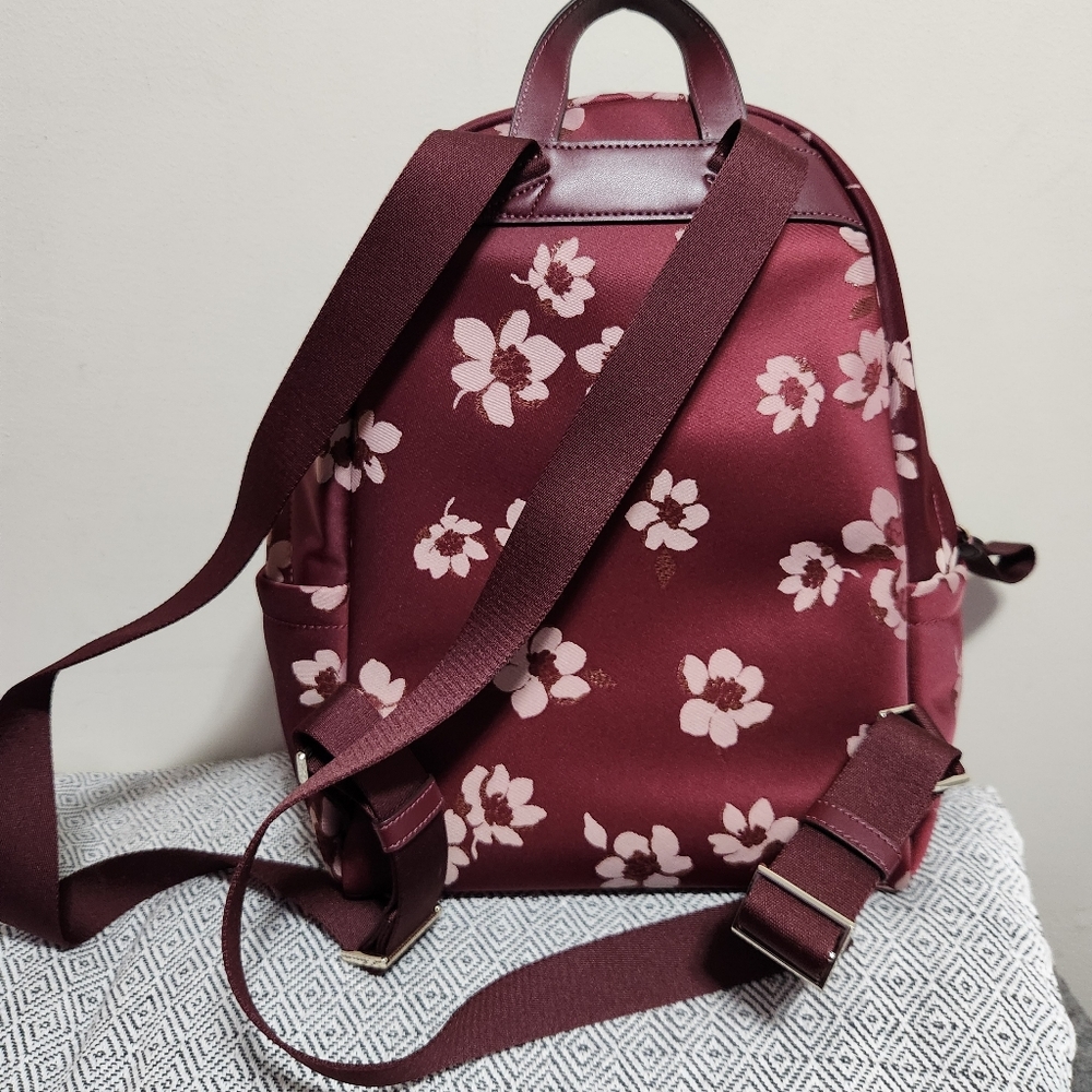 Kate Spade Red and White Floral Backpack/Weekender - Picture 6 of 9